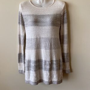 Calvin Klein split back sweater , women cream and grey S